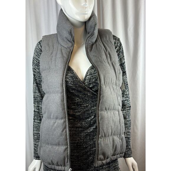 Old Navy Canvas Puffer Vest Gray M gorpcore cold weather 64-05, NWT - Picture 1 of 16